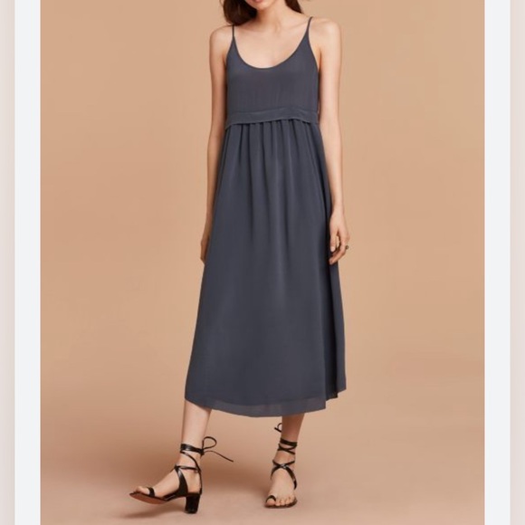 Wilfred Dresses & Skirts - Aritzia Wilfred Bisous 100% Silk Maxi Dress in Grey - Size S